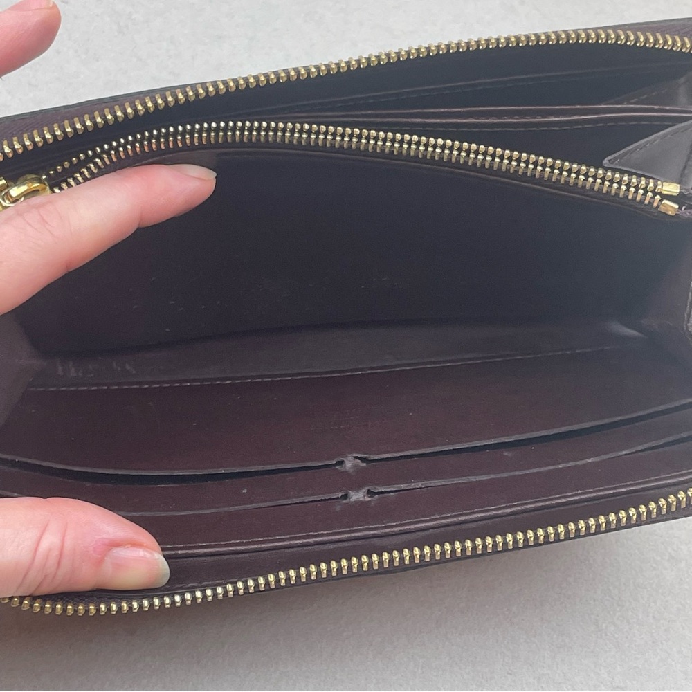 Vintage Louis Vuitton Vernis Zippy Wallet Burgundy Patent France Monogram - Picture 14 of 16